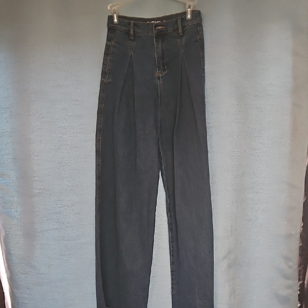 Tractr Kids Dark Blue Pleated Jeans